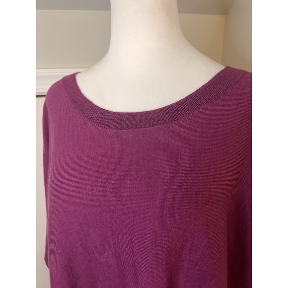 Eileen Fisher Merino Wool Magenta Pink High Low Sweater Large Spring - Picture 2 of 9